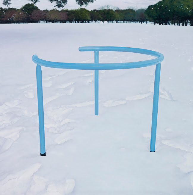 雪地裡的藍線